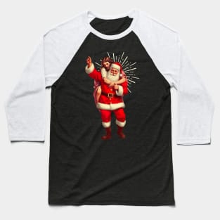 Ho Ho Holy Night - Santa and Jesus Piggyback Ride Baseball T-Shirt